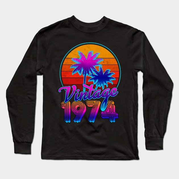 Vintage Classic 1974 Long Sleeve T-Shirt by franzaled